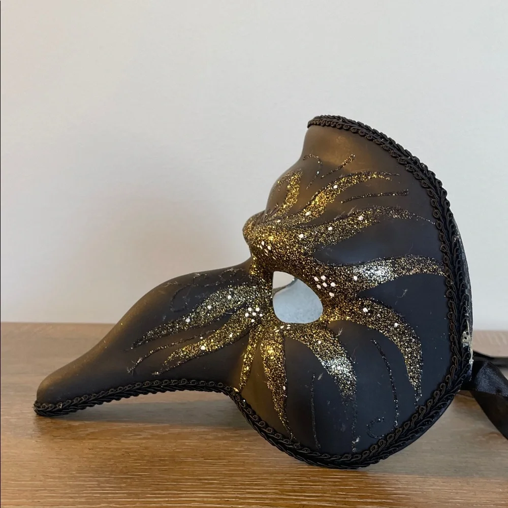 Black and Gold Venetian/Masquerade Mask